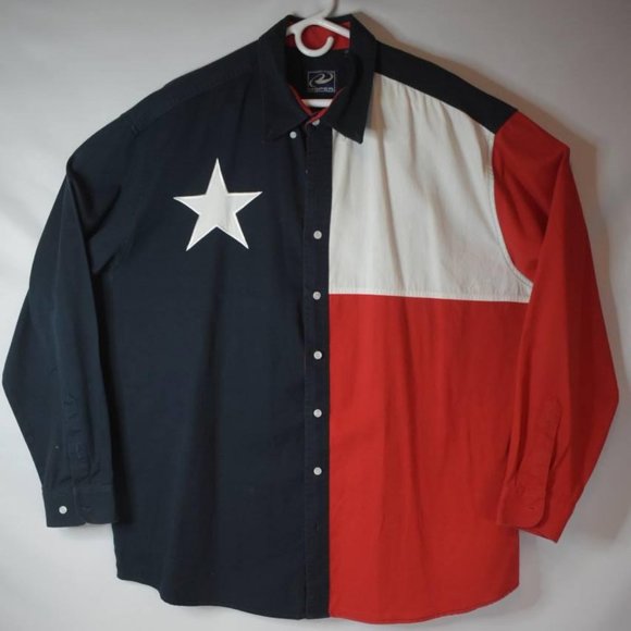 Roper Texas Flag L/S Button Up Western Shirt 2XL - Picture 2 of 3